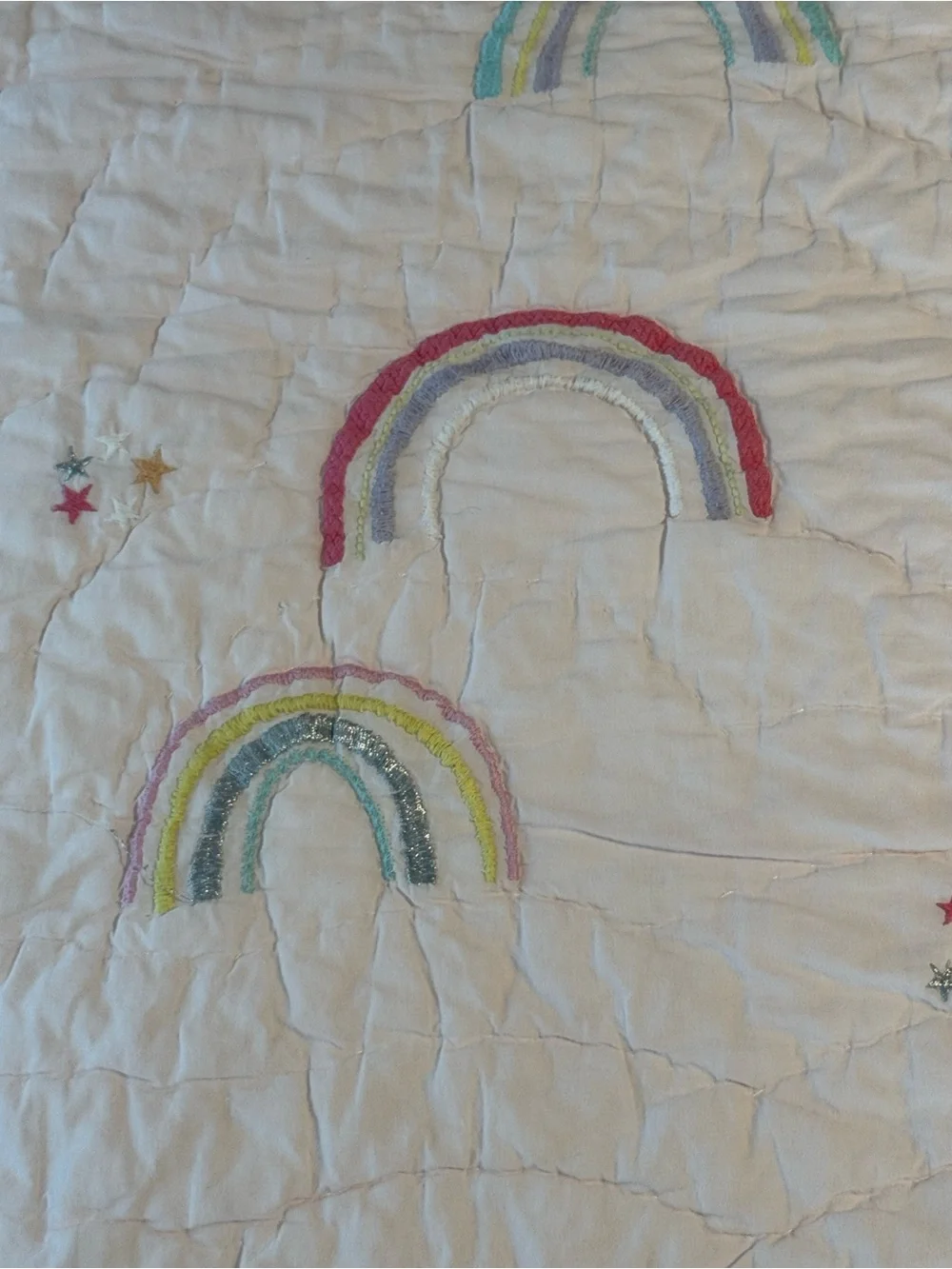 Pottery Barn Kids Rainbow Stitched Twin Quilt